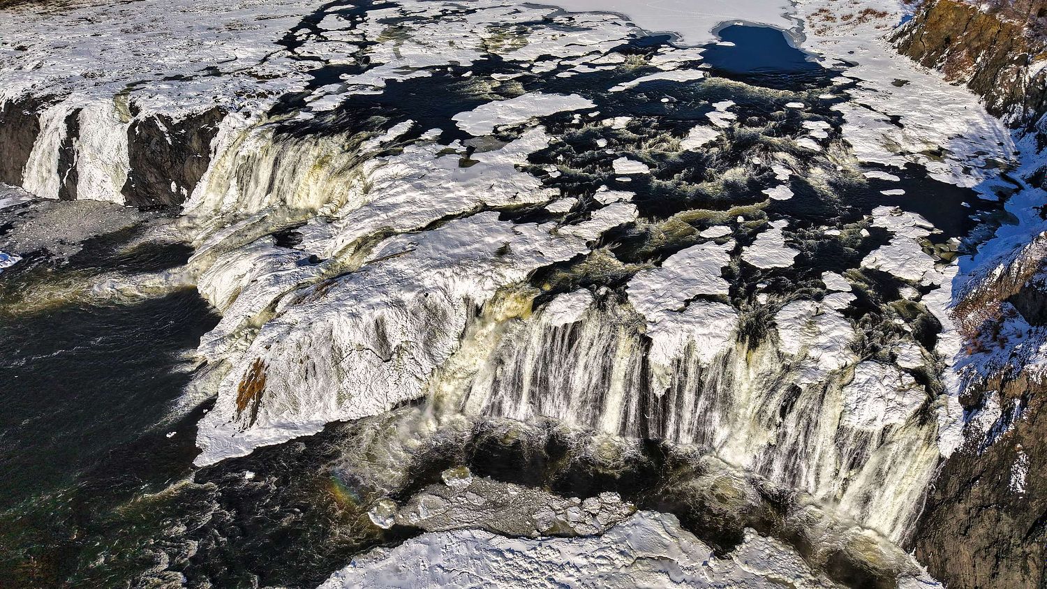 Winter Aerial View of the Cohoes Falls