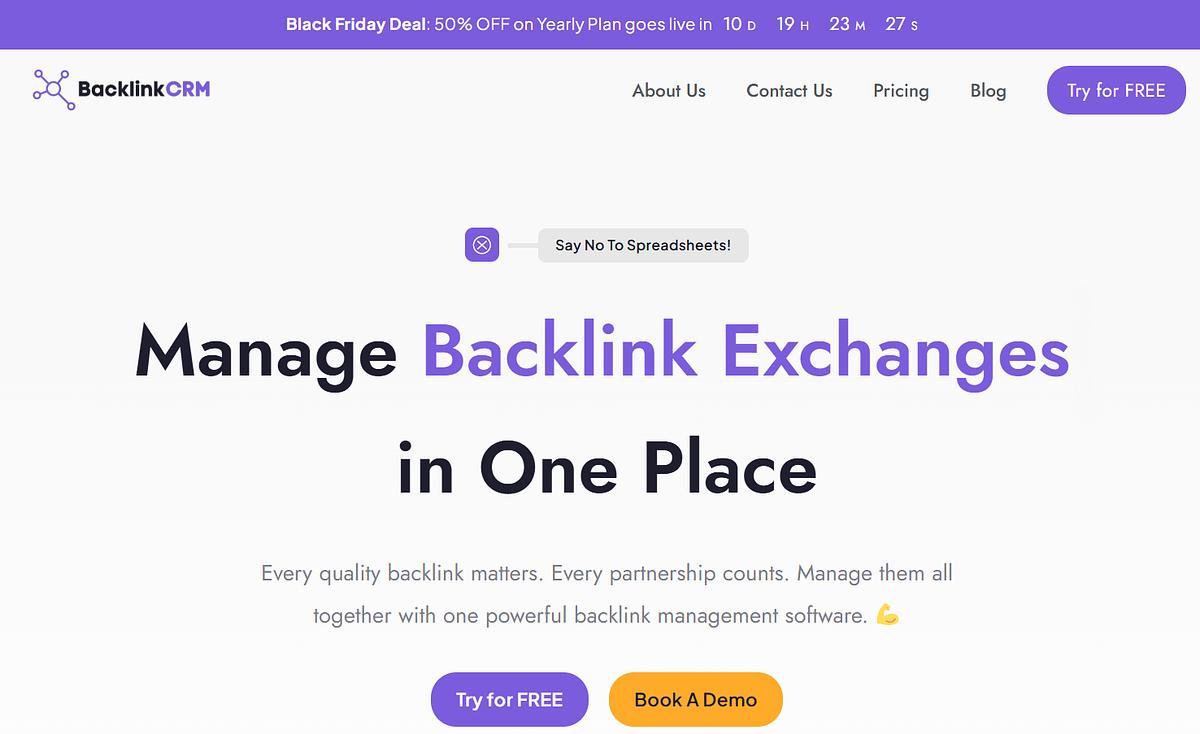 Черная пятница по акции Backlink CRM