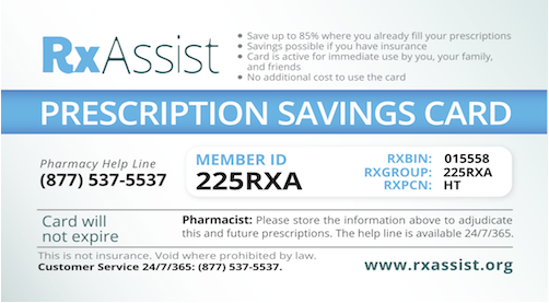 rx assist prescription savings card for hot flash medication