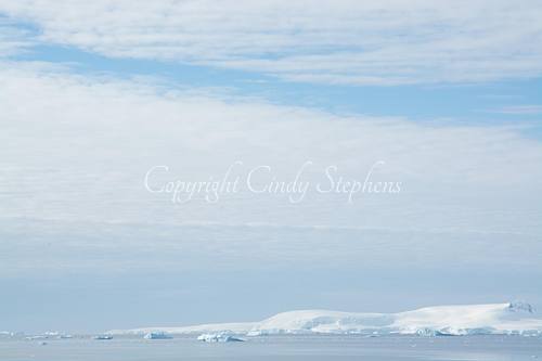 Watercolor-like blending of sky, sea, and ice in Antarctica