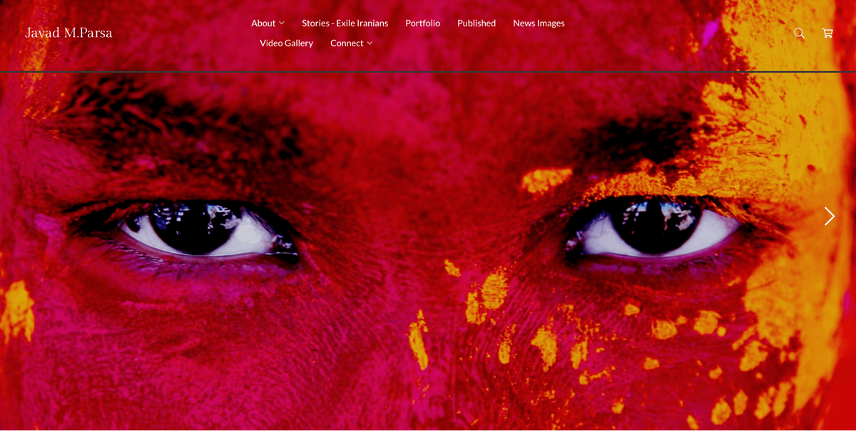 Image of a photojournalism photography portfolio website by Javad Parsa
