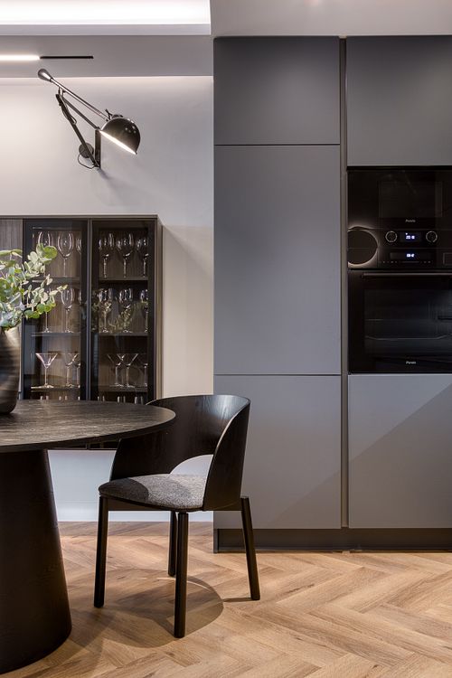 Interior composition emphasizing geometry and contrast in contemporary design &ndash; Azoria project