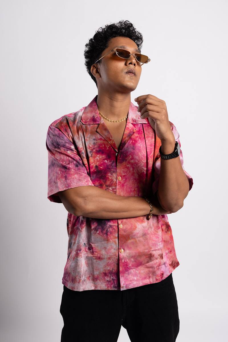 Cuban Collar Shirt - Rosé Hour